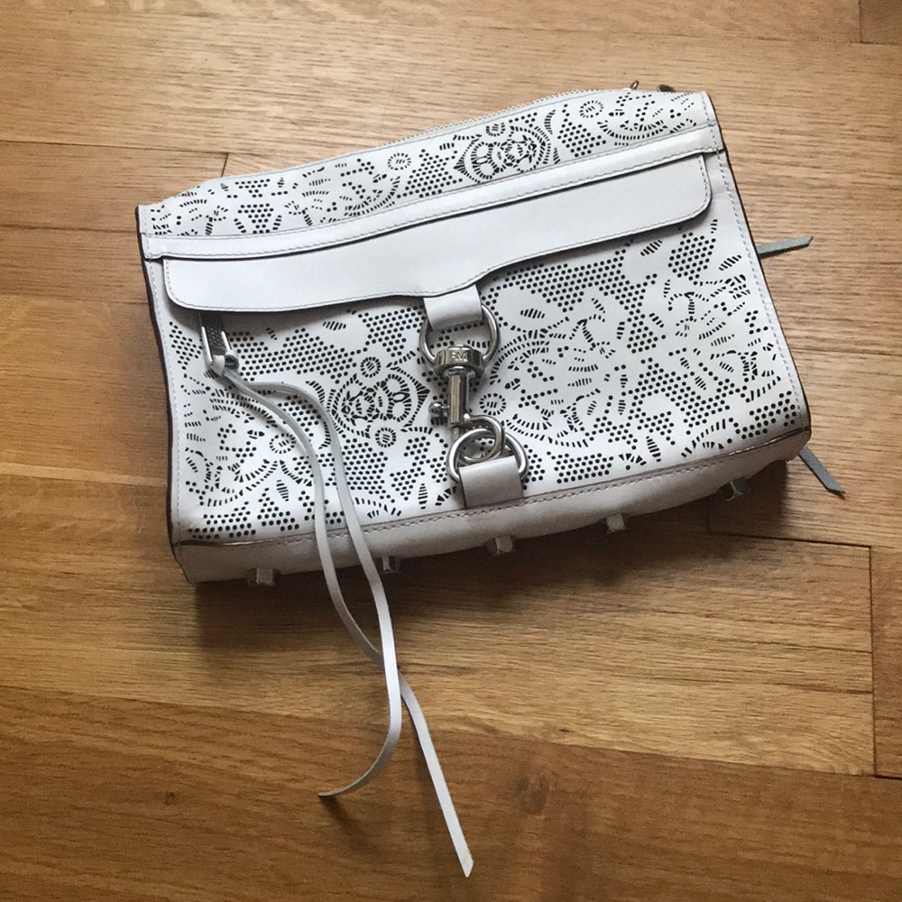 NEW RebeccaMinkoff White Leather Clutch/Crossbody